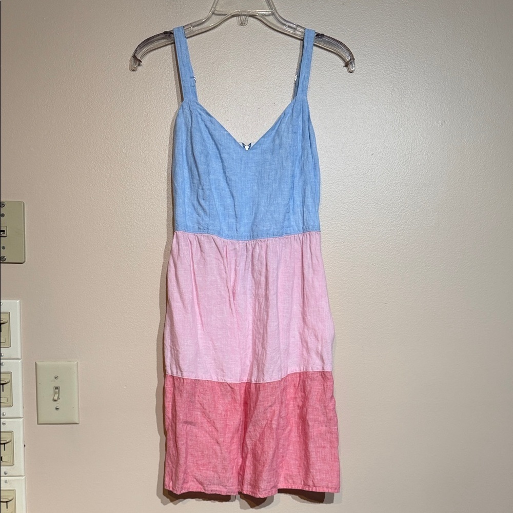 Cynthia Rowley Linen Dress with Blue Accents